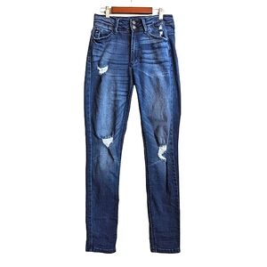 KanCan Skinny Jeans Distressed Mid Wash size 7/27